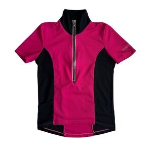 Aero Tech Designs‎ Women's Pink Short Sleeve Half Zip Cycling Jersey Medium